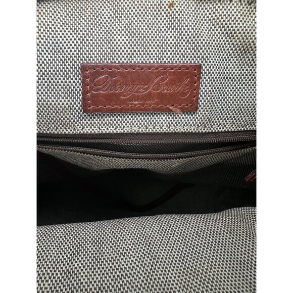 DAMAGED Dooney & Bourke Ostrich Domed Leather Satchel Cognac Handbag - Picture 11 of 11